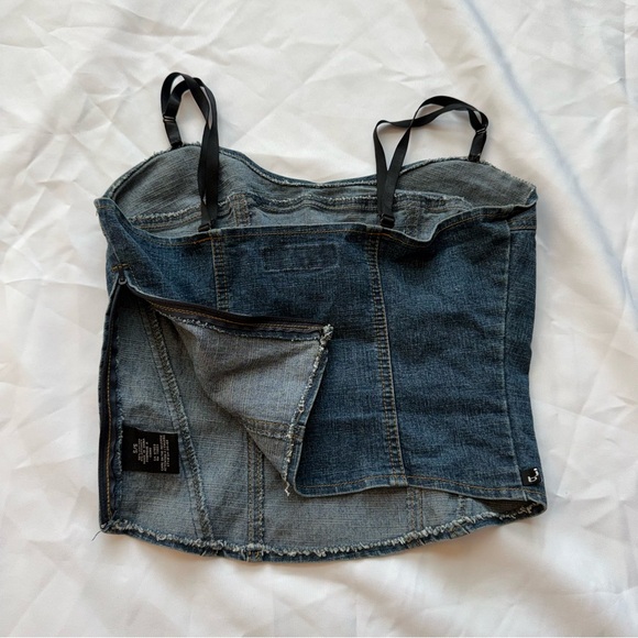 Vintage BONGO Light Blue Corset Denim Top - Picture 10 of 10